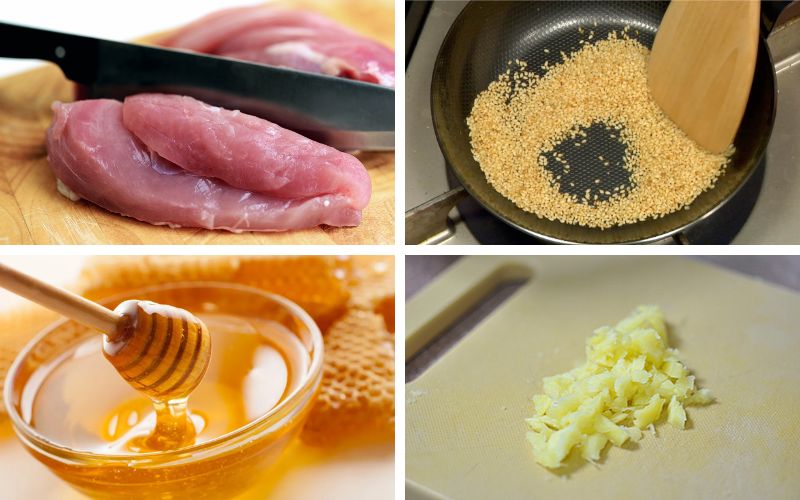 Nguyên liệu cần chuẩn bị cho món gà chiên sốt mè rang