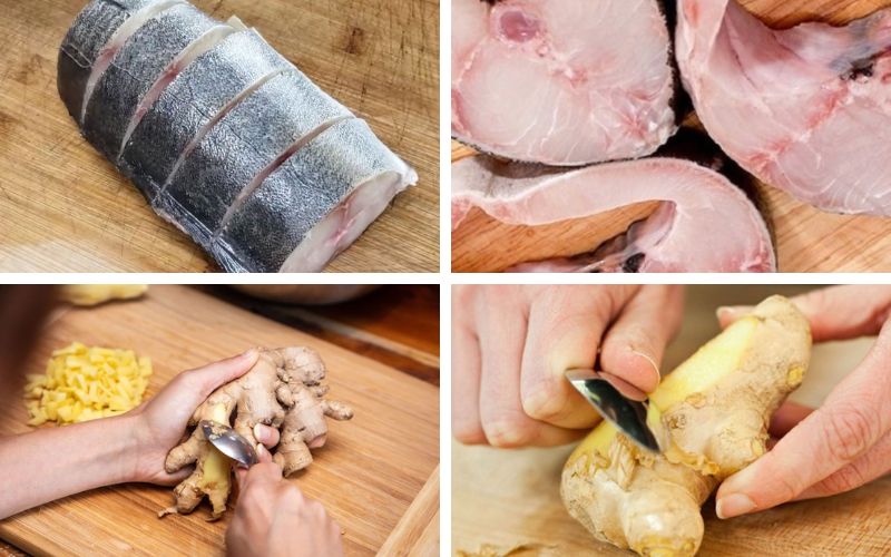 Cá và gừng cần được sơ chế kỹ trước khi chế biến