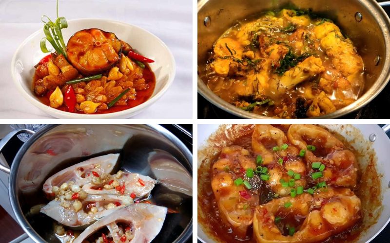 Kho cá với lửa vừa đến khi cá săn lại thì dừng
