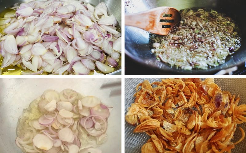 Làm nóng chảo và phi hành tím để làm nền cho nước sốt