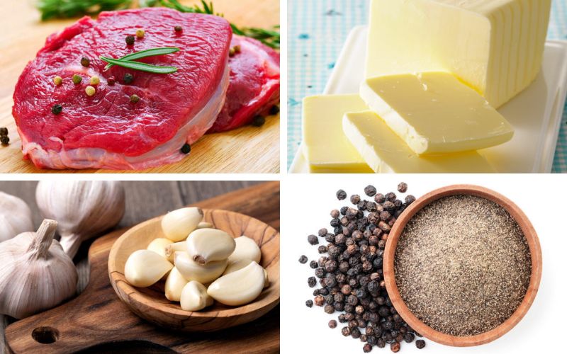 Một số nguyên liệu cơ bản khi làm món bò bít tết bơ tỏi