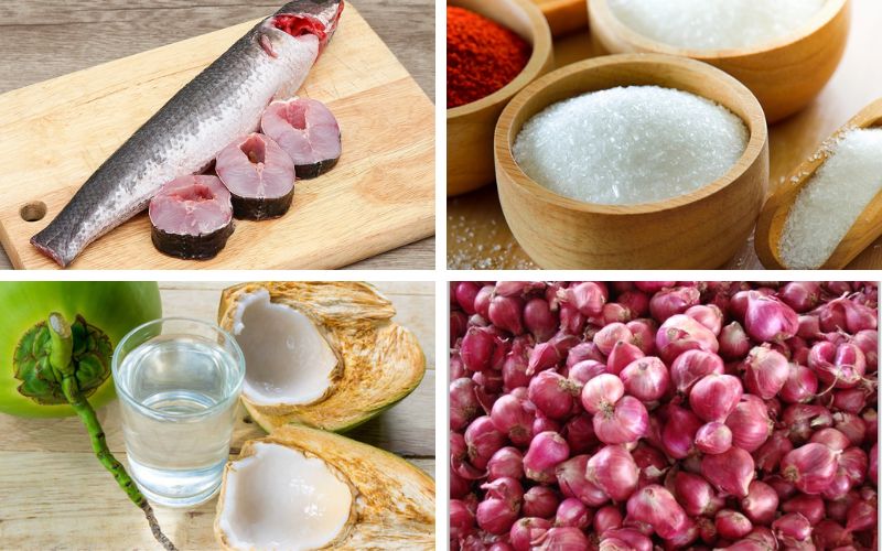 Nguyên liệu cần chuẩn bị cho món cá kho nước dừa tại nhà