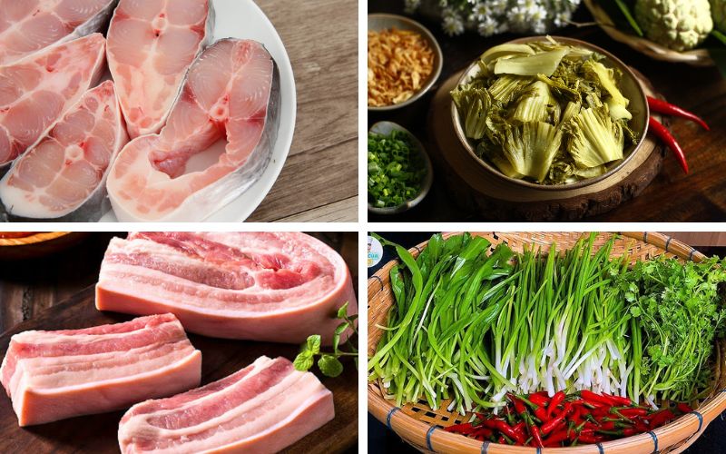 Nguyên liệu làm cá kho dưa cải