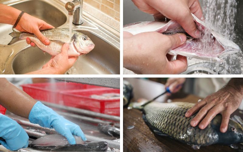 Sơ chế cá và hành tăm sau khi được mua về để giữ độ tươi