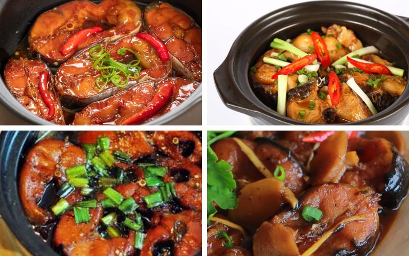 Tiến hành kho cá với gừng