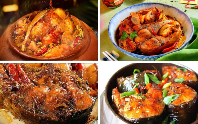 Xếp cá vào lớp riềng sau đó cho cá lên trên để kho