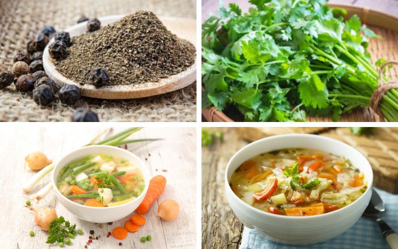 Bạn có thể dùng ngò rí hay tiêu xay để gia tăng hương vị món ăn