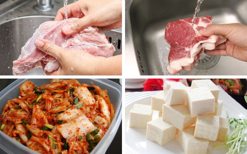 Nguyên liệu sau khi mua cần được rửa sạch và sơ chế