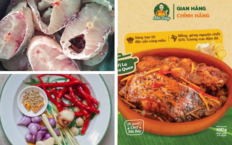 Nguyên liệu cần chuẩn bị cho món cá kho làng Vũ Đại