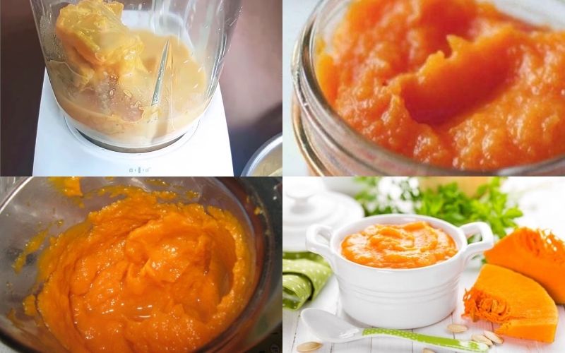 Nấu và xay nhuyễn bí đỏ thật mịn trước khi nấu súp