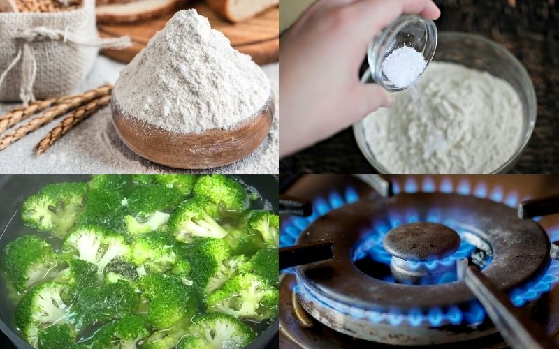 Tạo hỗn hợp sệt cho món súp bông cải xanh
