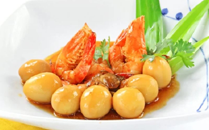 Tôm kho trứng cút đại diện