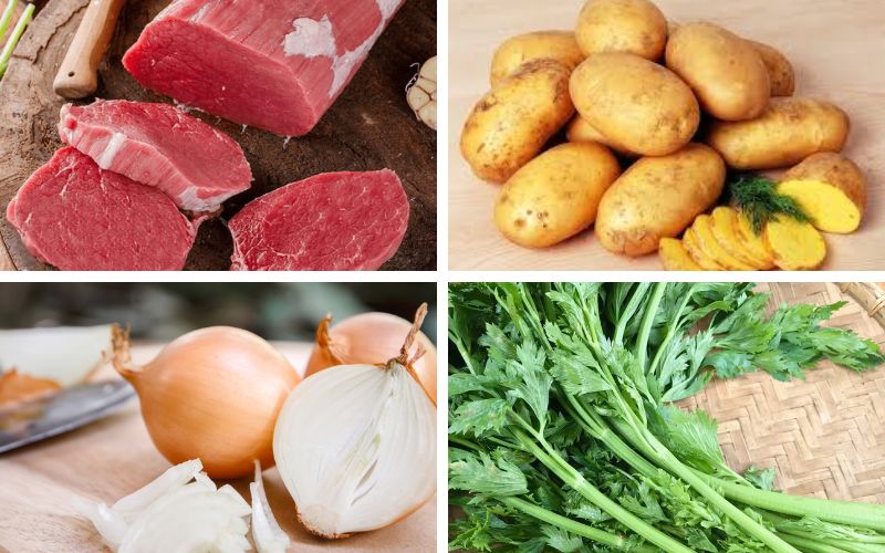 Nguyên liệu cơ bản cho món súp bò hầm thơm ngon, bổ dưỡng