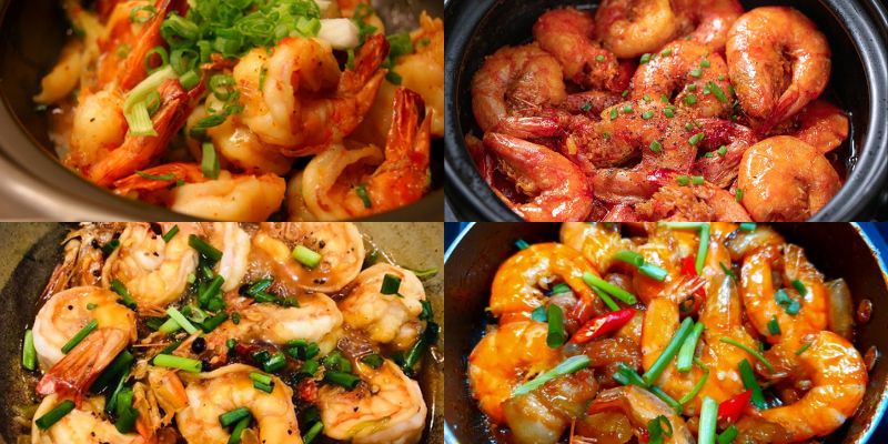 Kho tôm trong tộ đến khi dậy mùi thơm